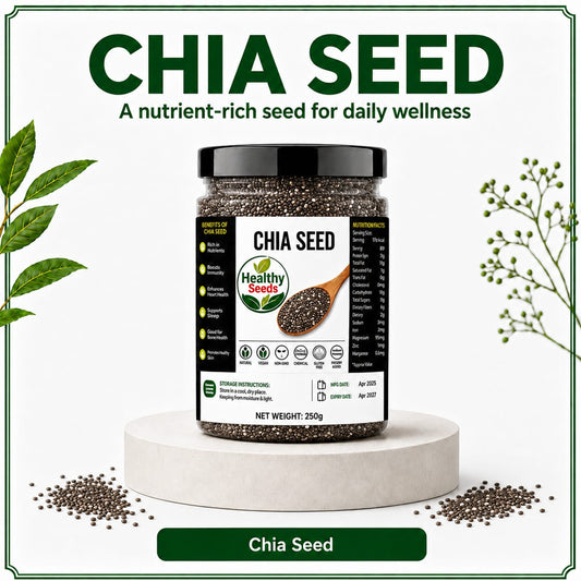 Premium Chia Seeds  | High Fiber, Natural, Healthier Choice | Organic & Premium | Packed in Jar